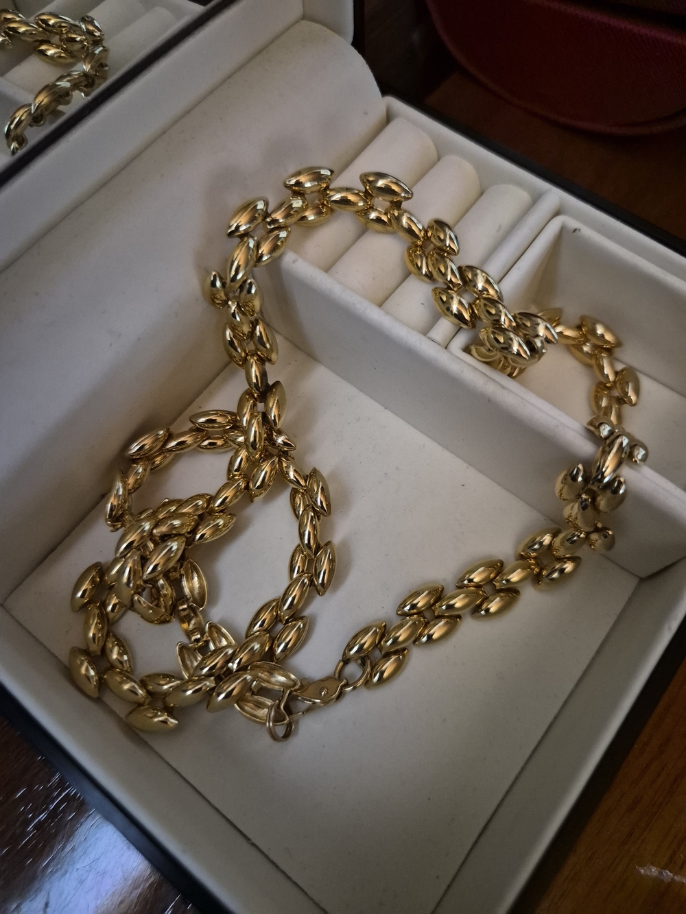 Vintage Gold Link Necklace - Polished Gold Tones